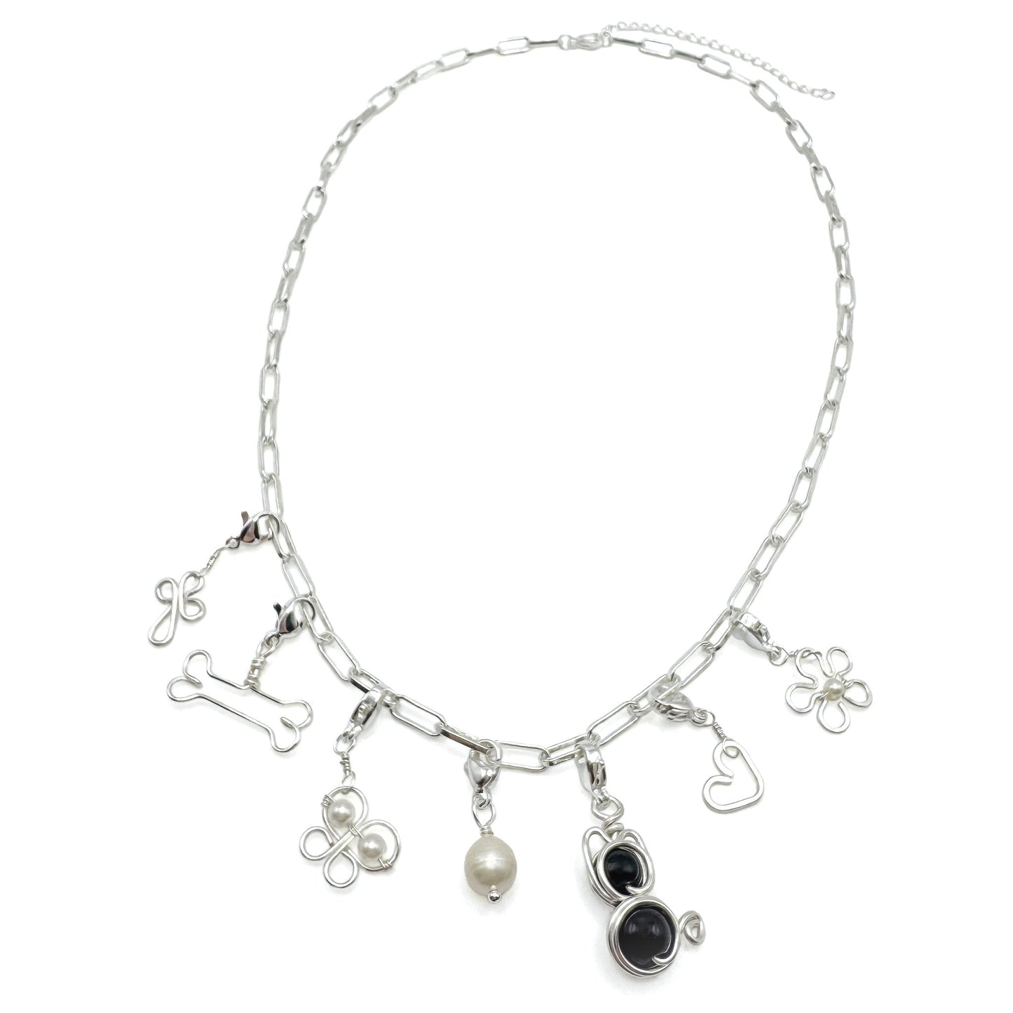 Charming silver necklace