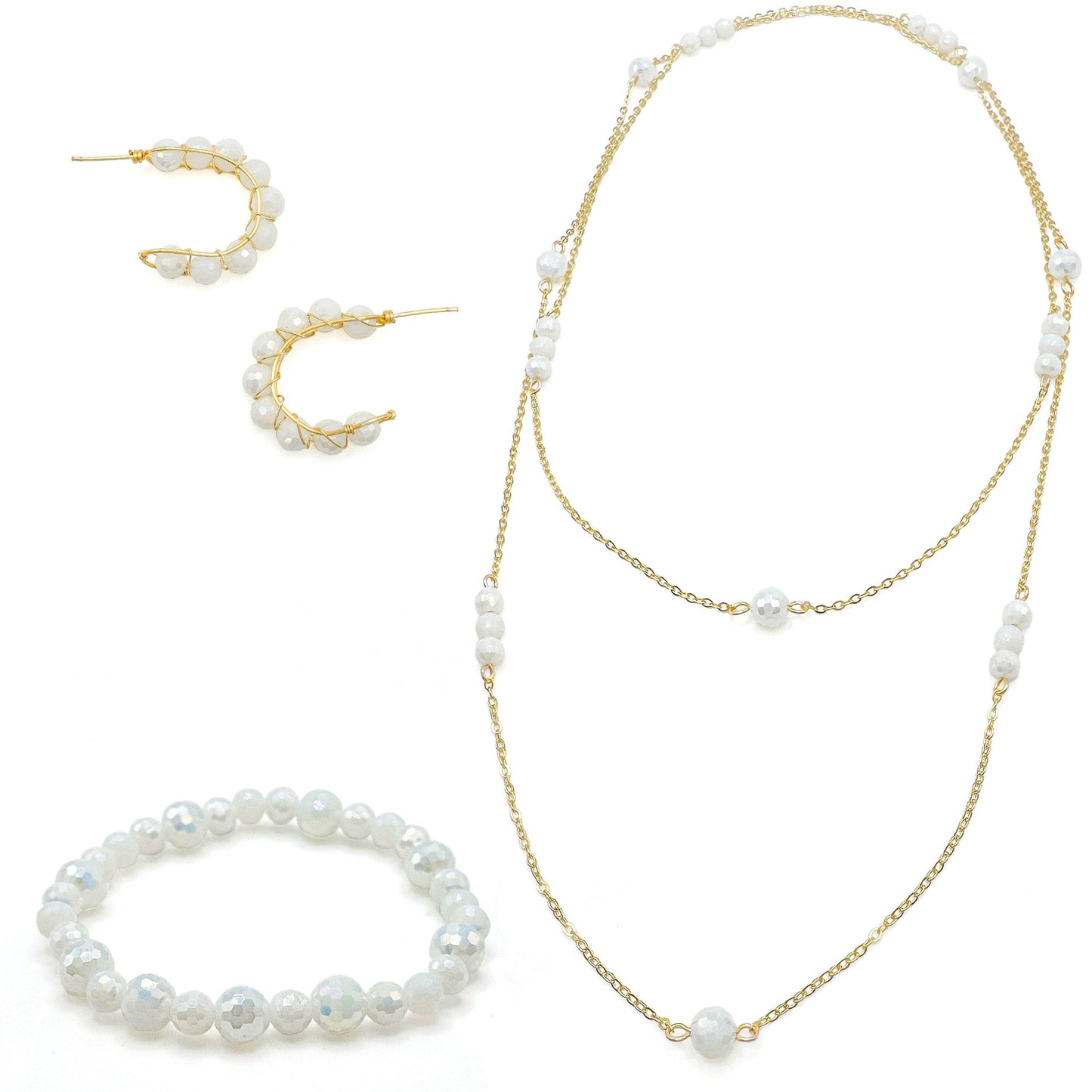 Cupid gold and crystal infinity necklace