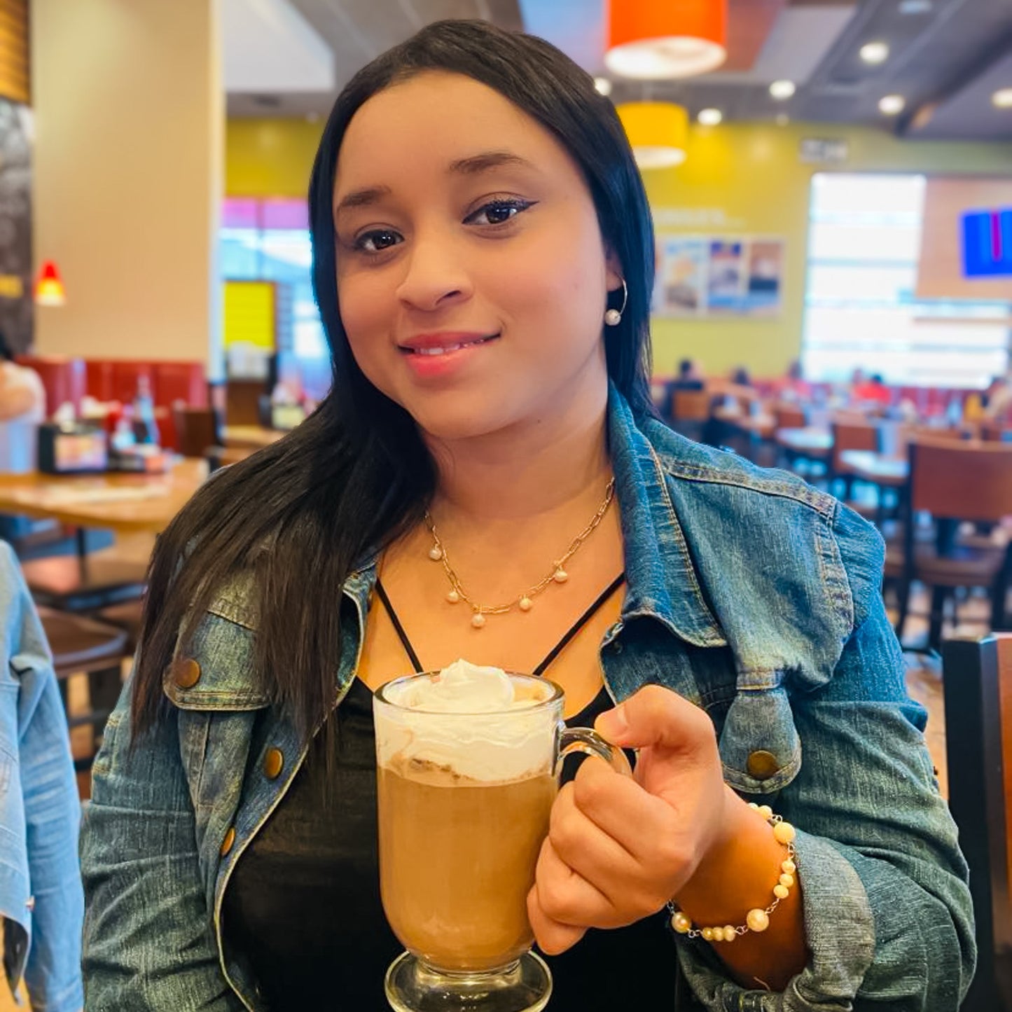 Celestial pearl and gold paperclip chain necklace