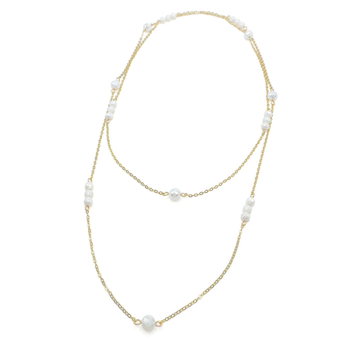 Cupid gold and crystal infinity necklace