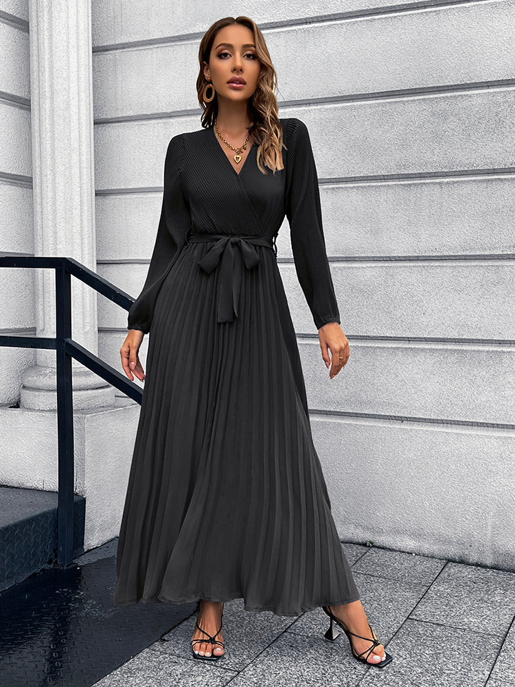 ★TILL I DIE★ Vneck long dress TISU01OP02_Black 9875-blac-front!cropl!bgcd!